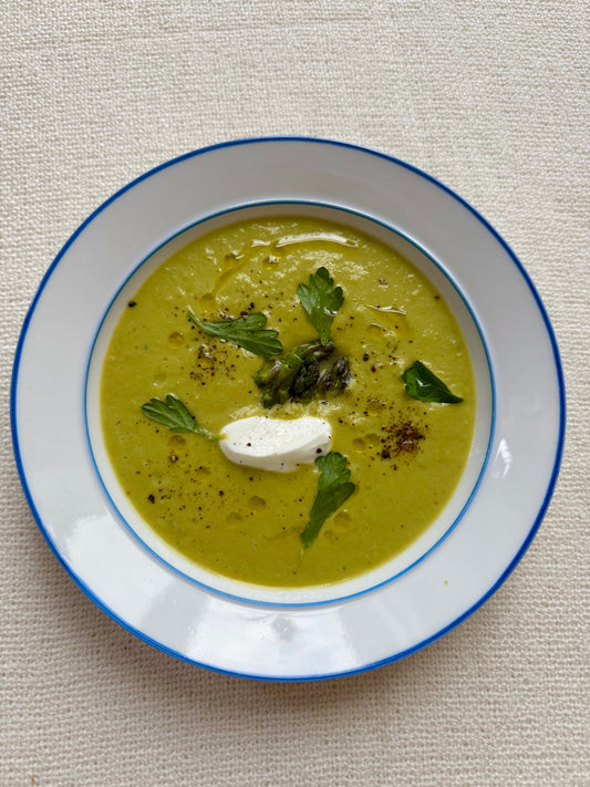 Crème d’asperges du Québec à la lime
