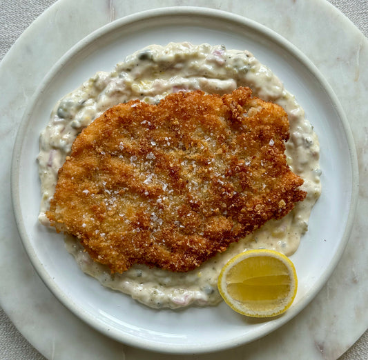 Schnitzel de morue et sauce tartare