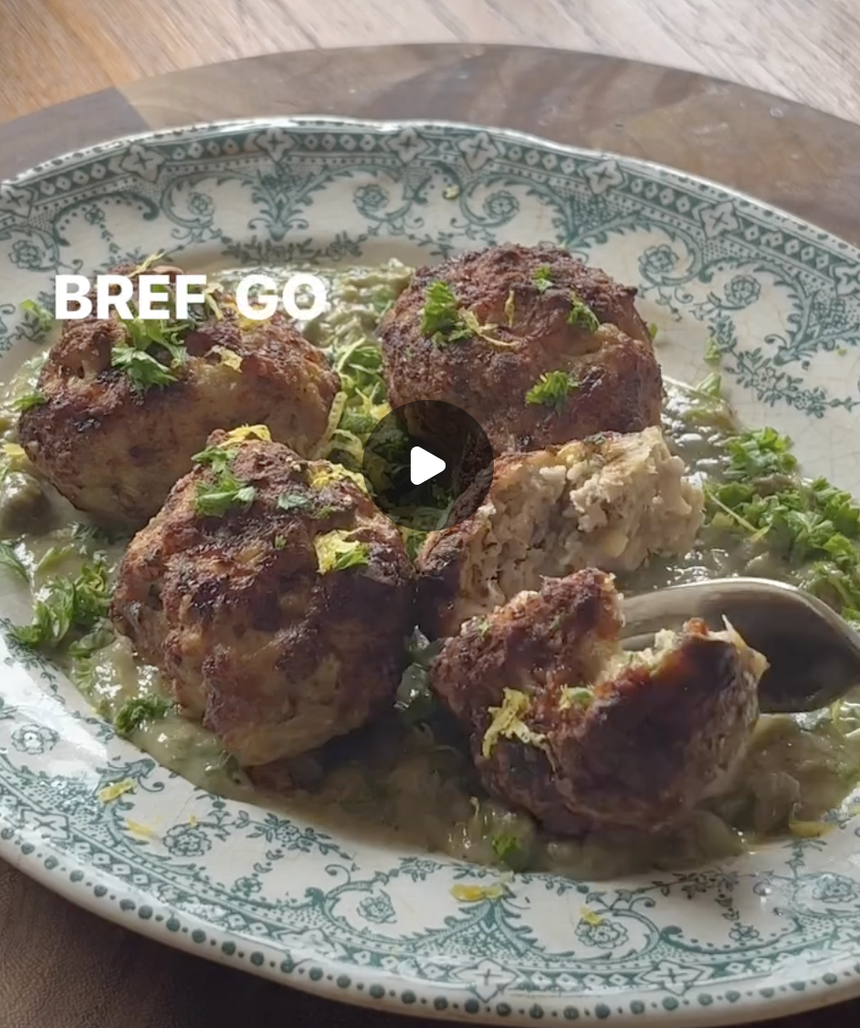 Boulettes de dinde et porc avec sauce aux câpres et au vin blanc