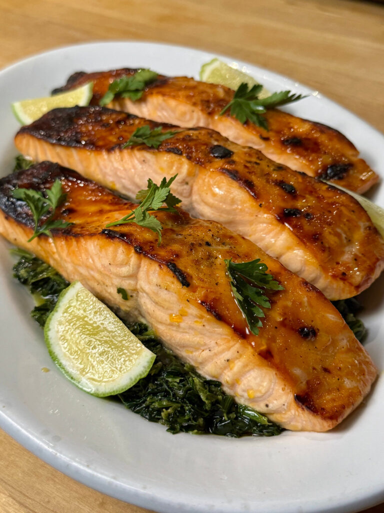 Saumon moutarde et miel au four