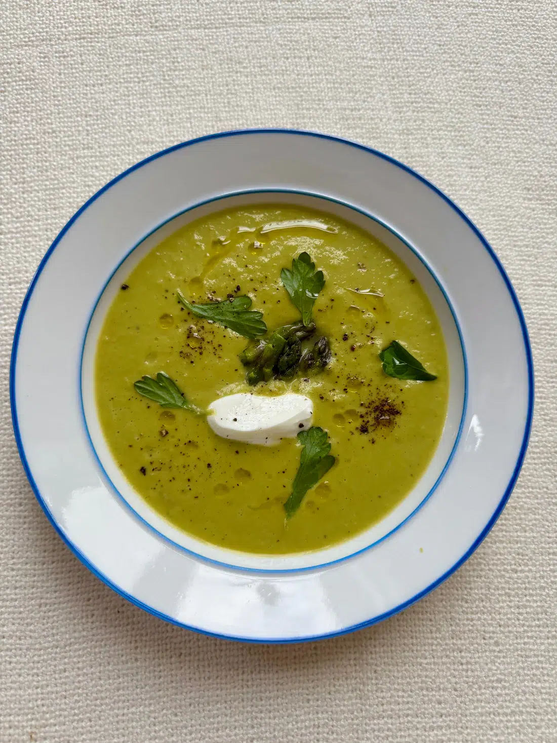 Quebec Asparagus Cream Soup with Lime
