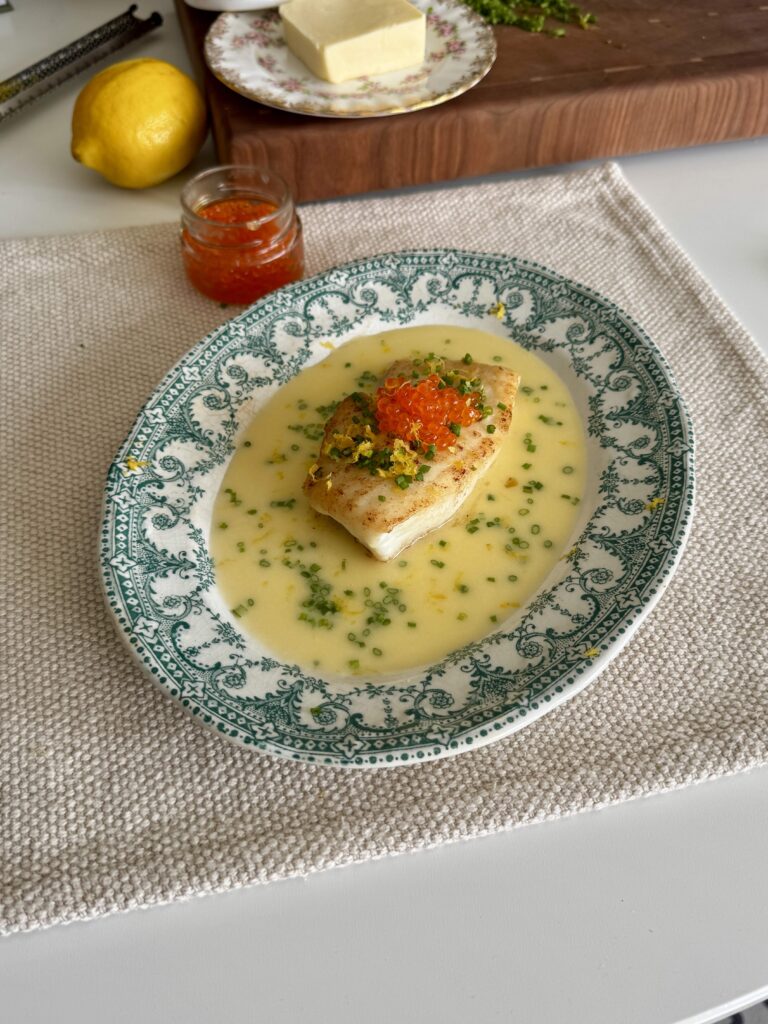 Flétan poêlé et beurre monté