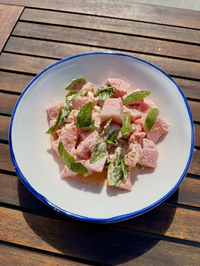 Salade de melon d'eau crémeuse