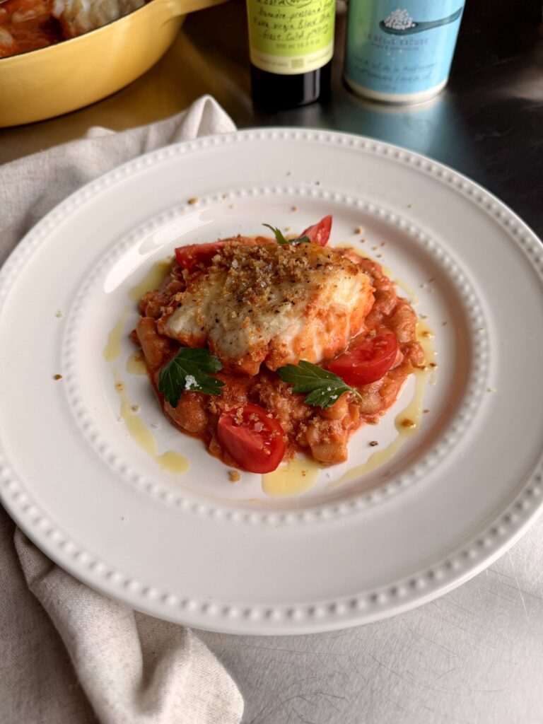 Morue et haricots blancs alla vodka