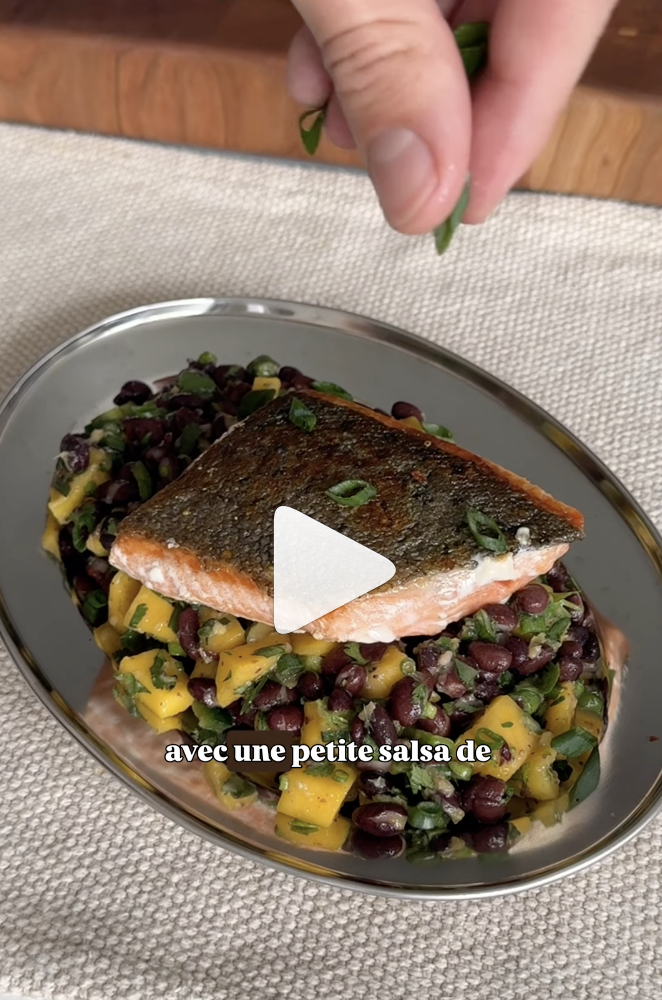 Pan-Seared Salmon with Mango and Black Bean Salsa