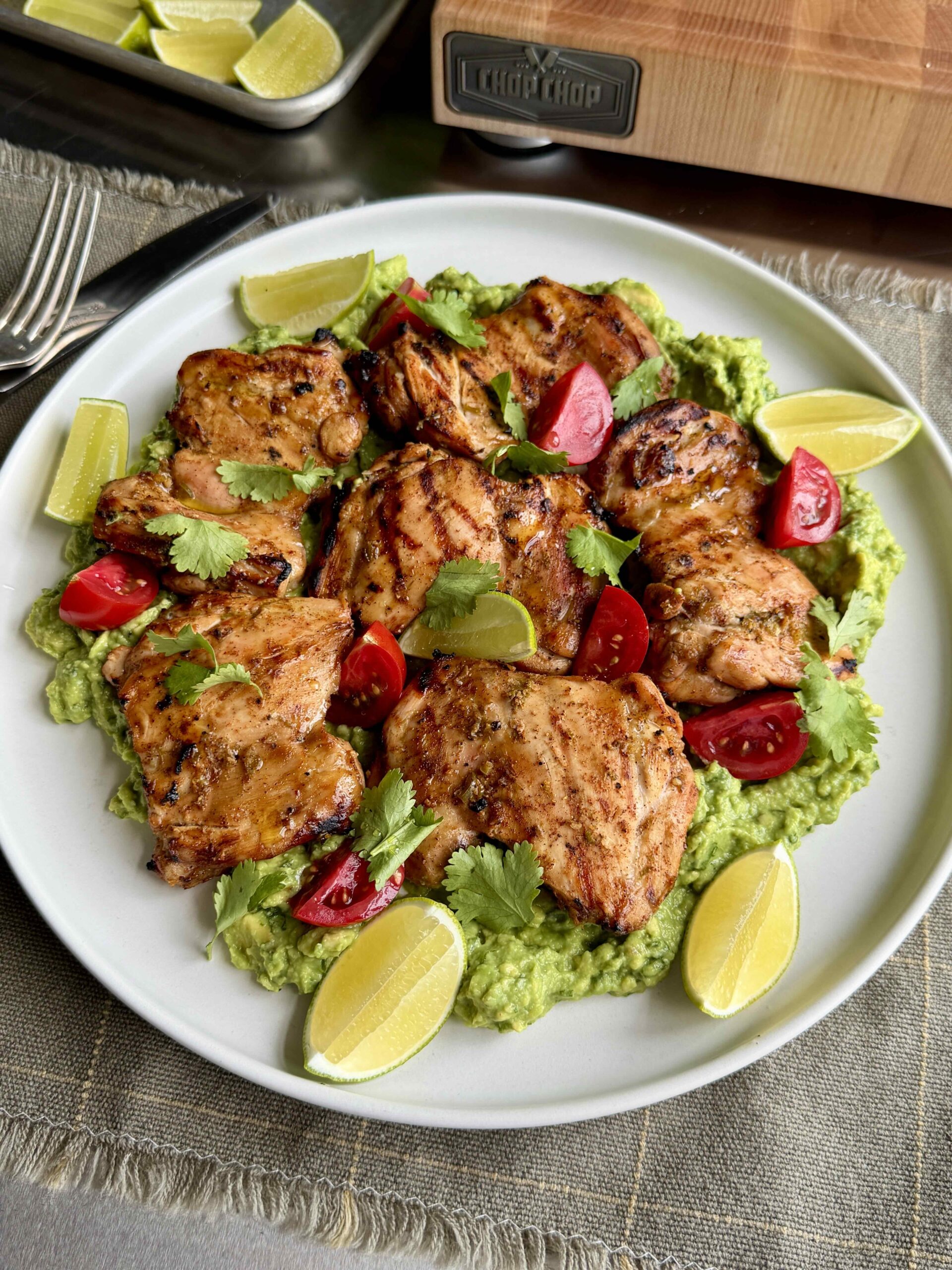 Hauts de cuisse de poulet à la lime et à la tequila au BBQ